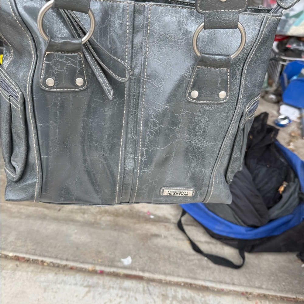 Michael Kors Charcoal Leather Messenger Bag